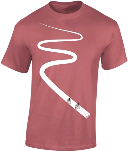 Fahrrad T-Shirt Herren : Radweg - Sport Tshirts Herren - Fun Shirts Männer (Ancient Pink 3XL)