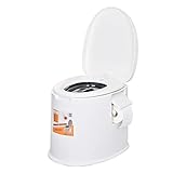 Tragbare Toilette | Kommode für den Innen- und Außenbereich mit abnehmbarem Inneneimer und abnehmbarem Papierhalter, leicht für Camping, Boot, Van, Notfall
