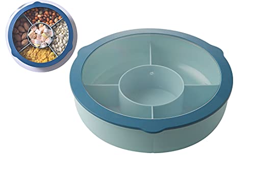 HAYAN Snack Schalen Dish süßigkeiten Box mit Deckel 28,6 × 8 cm (Kristallblau)