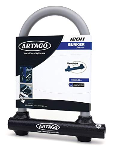 Artago 120H220-I Sicherheitsschloss für Motorrad, hohe Gamma Monoblok, doppelter Verschluss, SRA 120 x 220 mm
