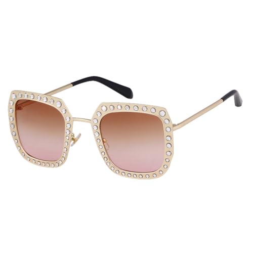 MUTYNE Strass-Sonnenbrille für Damen, luxuriös, Schwarz, Rosa, übergroße Sonnenbrille für Damen, quadratisch, modische Farbtöne, C5, Einheitsgröße