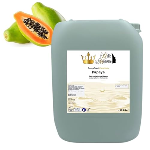 Dampfbad Emulsion Papaya - 10 Liter - gebrauchsfertig für Dampfbad, Dampfdusche, Verdampferanlagen in Premium Qualität von Dufte Momente …