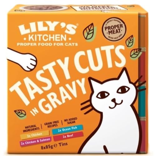 Lily's Kitchen Wet Cat Food: Multipack Tasty Cuts in Gravy 8x85g