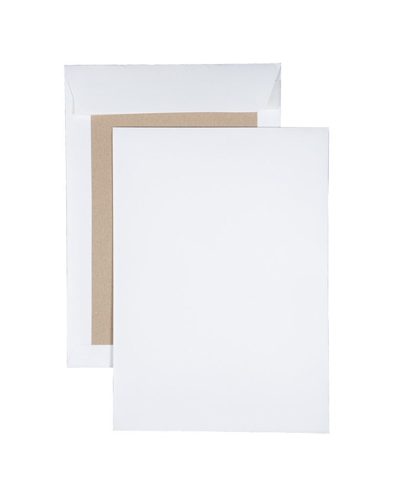 100 Papprückwandtaschen Versandtaschen C4 oder B4, haftklebend, weiß, ohne Fenster (B4-250x353mm)
