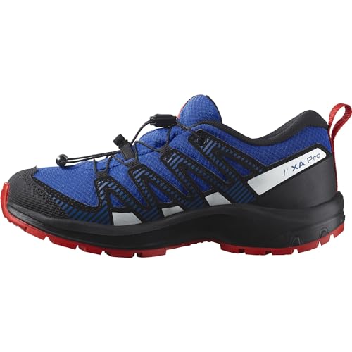 Salomon XA PRO V8 CLIMASALOMON Waterproof Hiking Shoe, Lapis Blue/Black/Fiery Red, 40 EU