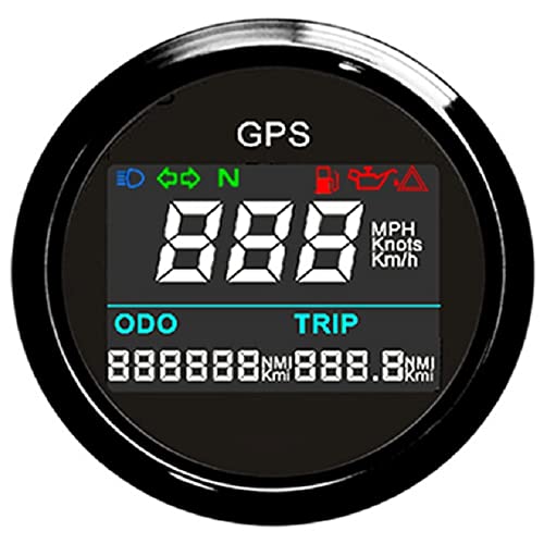 Digitaler GPS-Tachometer LCD-Geschwindigkeitsmessgerät Kilometerzähler mit GPS-Antenne für Auto Motorrad 52 mm 9-32V