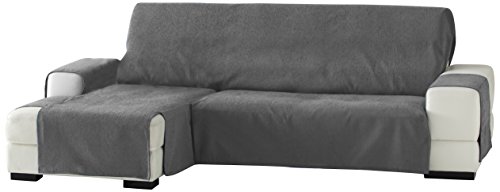 Eysa Zoco Nicht elastisch Sofa überwurf Chaise Longue Links, frontalsicht, Chenille, Grau, 29 x 9 x 37 cm