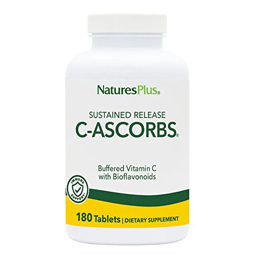 NaturesPlus C-Ascorbs® 1000 mg Vitamin C | Gepuffertes Vitamin C | 180 Tabletten