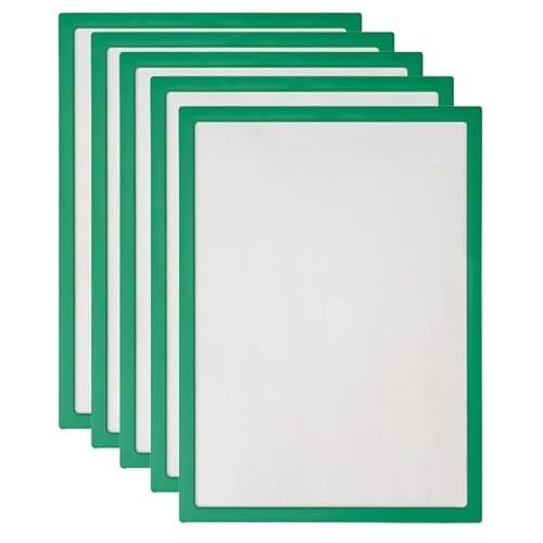 Vorteilspack 5x Plakatrahmen DIN A4 - Infotafel - Bilderrahmen - 6 Farbvarianten - inkl. entspiegelter PVC-Abdeckfolien (grün ähnl. RAL 6024)