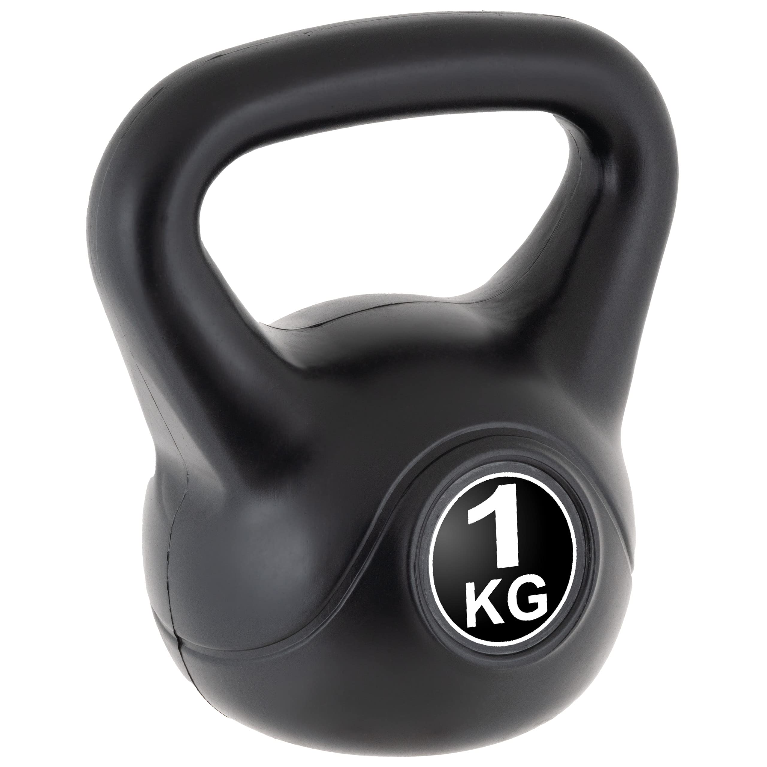 MAXXIVA® Kettlebell - 1-24 kg Gewichte - Kugelhantel Schwunghantel schwarz aus Beton mit Kunstoffummantelung - Training Zuhause (22, Kilogramm)