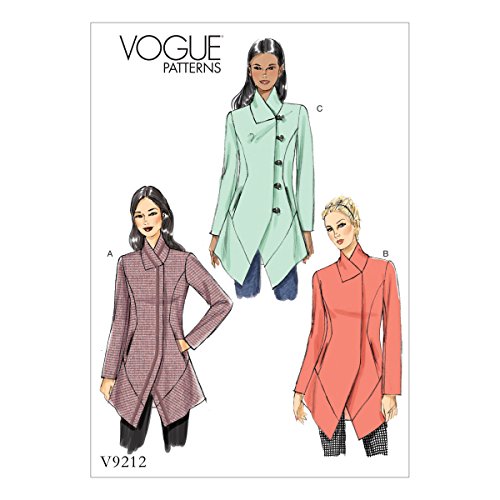 Vogue Mustern 9212 A5 Schnittmuster Jacke, Tissue, Mehrfarbig, Größen 6–14