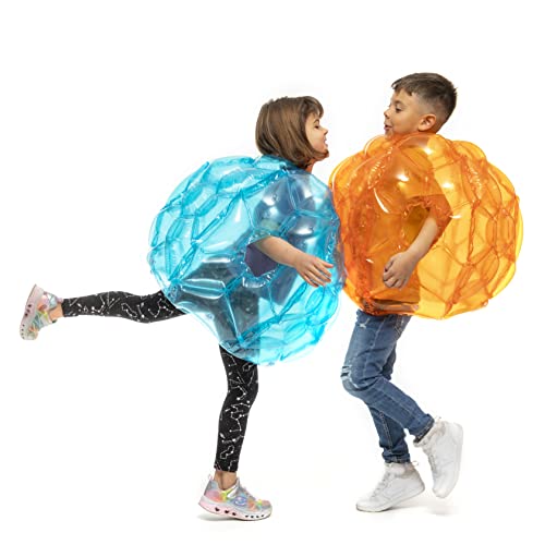 InnovaGoods® BUMPOY Aufblasbarer Blasenball, aufblasbarer Ball, menschliche Kollision, aufblasbare Stoßstange, Blau und Orange, Spielzeug für Kinder, im Freien (2 Stück)