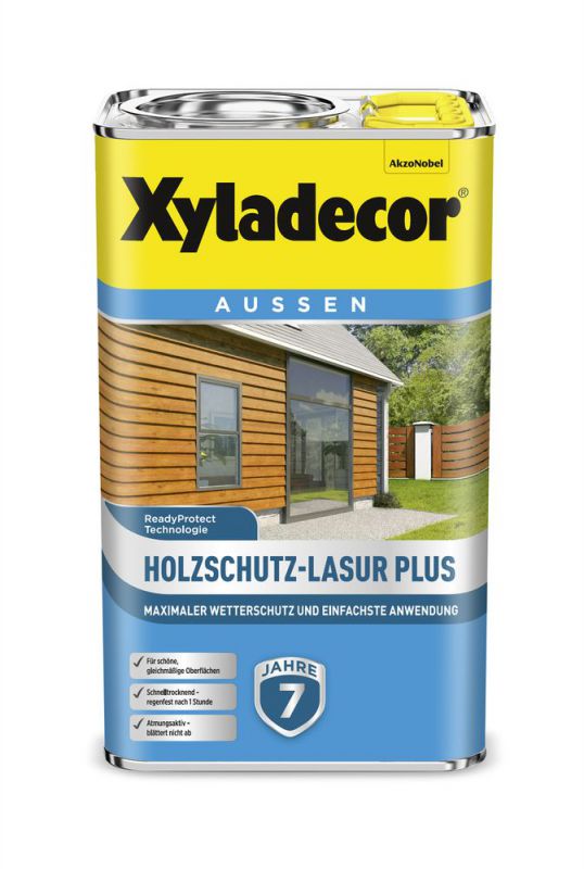 Xyladecor Holzschutz-Lasur PLUS Eiche Hell 2,5 l Außen Imprägnierung Langzeit