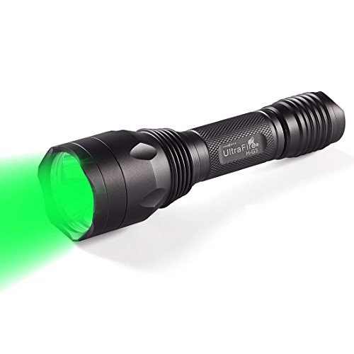 UltraFire Grünes Licht LED Taschenlampe 520-535nm Single Modus 256 Yard Grünlicht Taktische Taschenlampe, 3 Grüne Leds Wasserdicht Kleine Taschenlampe für Nachtsicht, H-G3