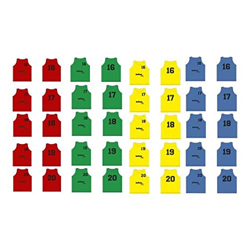 Softee Equipment Unisex Baby Set mit 5 Leibchen, nummeriert von 16 bis 20 Weste, blau, Einheitsgröße