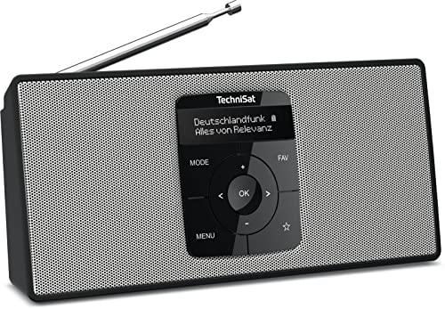 TechniSat DIGITRADIO 2 S - Tragbares DAB Stereo-Radio mit Akku (DAB+, UKW, Bluetooth Audiostreaming, OLED Display, Kopfhöreranschluss, Stereo 2 W RMS) schwarz/weiß