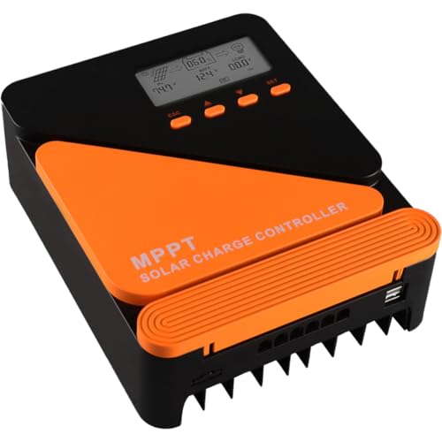 SolaMr 40A MPPT Solar-Laderegler 12/24V Automatisch einstellbare Parameter mit LCD-Display und Dual-USB-Anschluss Solarmodul-Batterieregler für Gel Sealed Flooded und Lithium-Batterie-GM-D40A