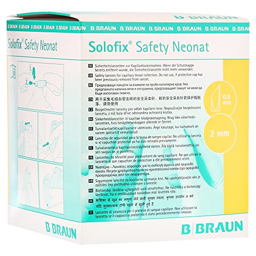 Solofix Blutlanzetten Safety Neonat 0,8 x 2 mm 200 Stück