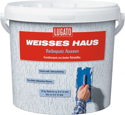 Lugato Weisses Haus Reibeputz 2mm 20 kg - Für Innen und außen