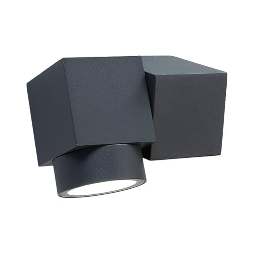 Lucande LED Wandleuchte außen 'Lorelle' (spritzwassergeschützt) (Modern) in Schwarz aus Aluminium (3 flammig, A+, inkl. Leuchtmittel) - LED-Außenwandleuchten Wandlampe, Led Außenlampe, Outdoor