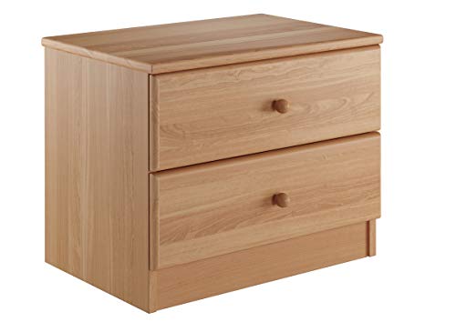 Erst-Holz® Niedrige Nachtkonsole Buche Massivholz Nachttisch mit Zwei Schubladen 90.20-K38