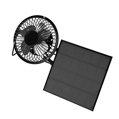 Weikeya USB Ventilator, Solar 3W Kostenlos Energie Leistung Ventilator zum Gewächshaus Wohnmobil Haus Draussen Büro Hause