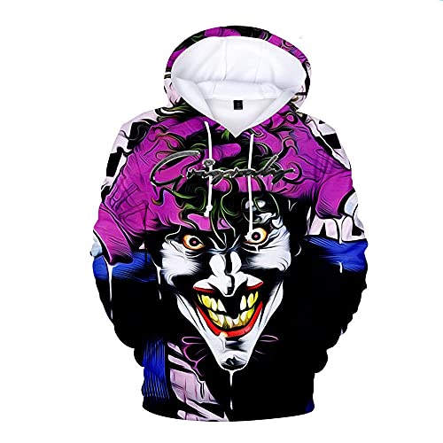 3D Print Joker and Harley Quinn Hoodies Classic Jared Leto and Maegot Robbie Men/Women Hoodie Sweatshirt Hip Hop Boys Clothing-Black_L
