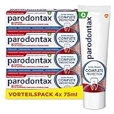 Parodontax Complete Protection Zahnpasta mit Fluorid, 4x75ml, hilft Zahnfleischbluten zu reduzieren und vorzubeugen