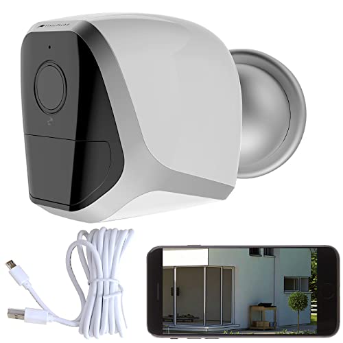 VisorTech Kamera: Full-HD-IP-Überwachungskamera mit App, 12 Monate Akku-Stand-by, IP65 (Überwachungskamera WLAN)