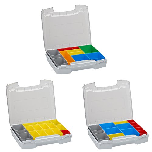Sortimentskasten transparent Set | i-BOXX 72 3er Set (grau) mit Insetboxen H3, B3 & C3 | Für i-BOXX RACK & LS-BOXX | Sortierbox transparent leer