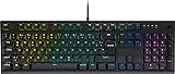 CORSAIR K60 RGB PRO LOW PROFILE Mechanische Kabelgebundene Gaming-Tastatur - CHERRY MX Low Profile SPEED Linear Switches - iCUE-Kompatibel - QWERTZ DE - PC, Mac, Xbox - Schwarz