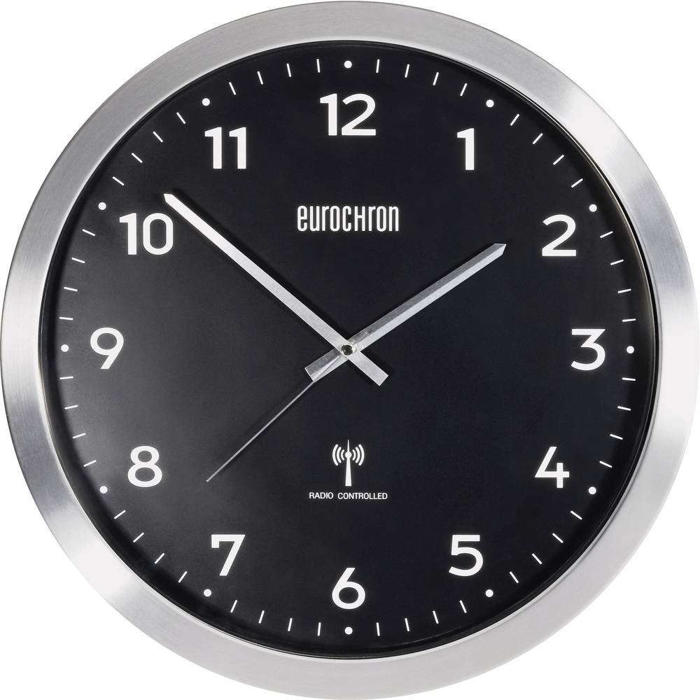 Eurochron EFWU 2601 Funk Wanduhr 38 cm x 48 mm Aluminium (gebürstet)