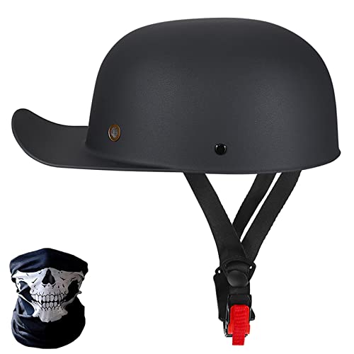 Vintage Brain-Cap · Halbschale Motorrad-Helm Jet-Helm Roller-Helm Scooter-Helm Mofa-Helm Retro Motorrad Half Helm,DOT/ECE Zertifizierung Motorradhelm for Erwachsene Herren Damen