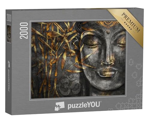 puzzleYOU: Puzzle 2000 Teile „Digitale Kunst Collage kombiniert mit Aquarell: Bodhisattva Buddha“