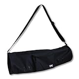 YogaAddict Yogamatten-Tasche "Compact" mit Tasche, 71,1 cm lang, passend für die meisten Matten-Größen, extra breit, einfacher Zugang, Schwarz