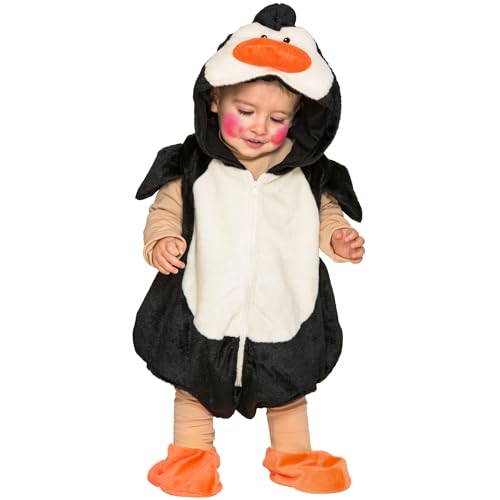 Pinguin Kostüm Kleiner Pingu Frosti für Kinder Gr. 86/92 Tier schwarz weiß Tierkostüm Fasching Karneval