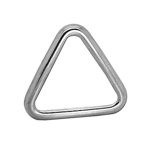 Edelstahl Triangel-Ring Dreieck-Schnalle V4A Rostfrei Stahlschnalle Ring Triangel Öse Edelstahlringe Dreieck, Größe:6mm x 40mm - 10 Stück