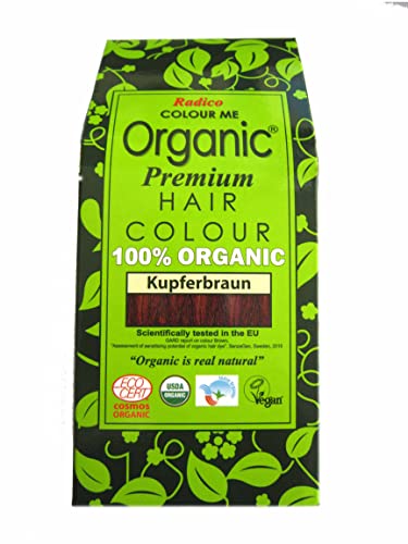 Radico Colour Me | Organic Pflanzenhaarfarbe | Kupferbraun | Aus ayurvedischen Kräutern | Frei von Amoniak & Wasserstoffperoxid | Auch für graues Haar | 300 g