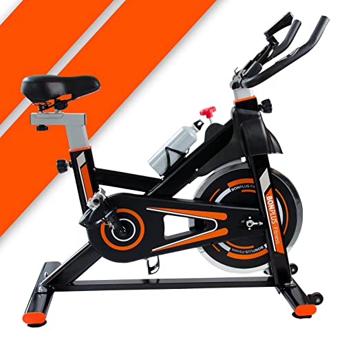 Bonplus BP | Heimtrainer Fahrrad | Indoor Fitness Bike | Einstellbare Intensität | Pulsmesser | Sitzhöhe - 76-98 cm | Schwungrad 10 kg | Fitness