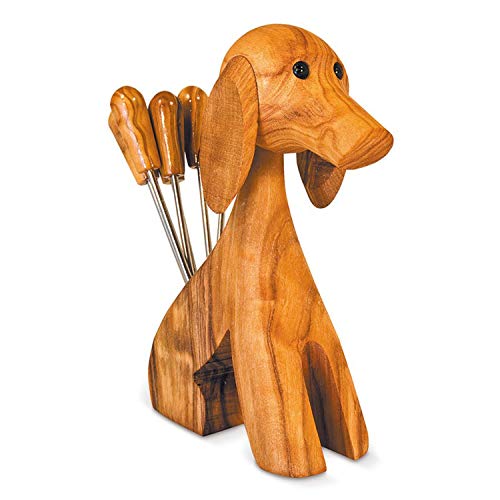mitienda mit Liebe gemacht Hund aus Holz für Olivenpicker, Party Picker, Aufbewahrung Picker, Küchenutensil