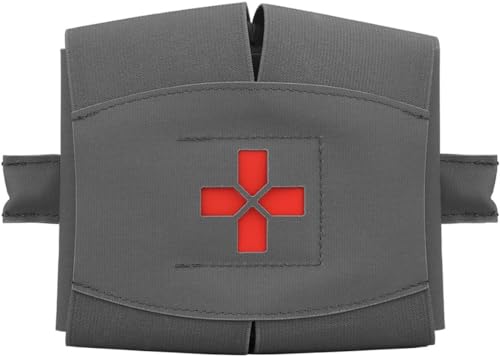 Taktische Gürtel-IFAK-Tasche, kleine Erste-Hilfe-Medizintasche, EDC-Med-Tasche, Notfall-Überlebens-EMT-Pack mit Tourniquet-Hängematte für Dienstgürtelweste, Grau