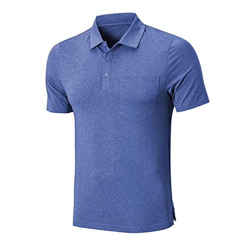 MEETWEE Poloshirt Herren Golf Kurzarm T-Shirt Männer, UV Schutz Shirt Tennis Kurzärmliges mit Brusttasche Schnell Trocknend Atmungsaktives Sport Outdoor