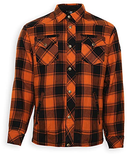 Bores Lumberjack Shirt (Orange/Black,5XL)