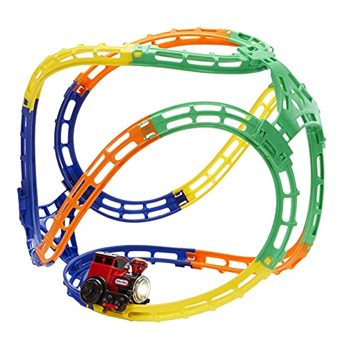 little tikes 657559EUC Tumble Train-Interaktives Spielzeug-Lokomotiv-Set mit Lichtern & Geräuschen-Verstellbare Schienen, Vorschul-Züge-fördert Aktives & Kreatives Spielen-für Kinder ab 3 Jahren