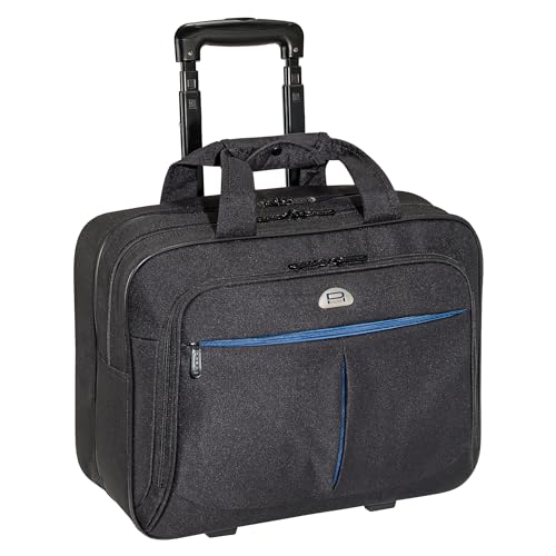 PEDEA Business Trolley "Premium Air" Laptop-Rollkoffer bis 17,3 Zoll (43,9 cm) mit Übernachtungsfach, schwarz