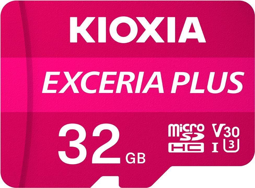 KIOXIA EXCERIA PLUS - Flash-Speicherkarte - 32GB - A1 / Video Class V30 / UHS-I U3 / Class10 - microSDHC UHS-I (LMPL1M032GG2)
