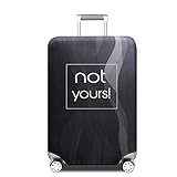 Elastisch Kofferschutzhülle Kofferhülle Streifen Lustig Spruch Kofferschutz Kofferbezug Gepäck Luggage Cover mit Reißverschluss Schwarz XL 29-32 Zoll