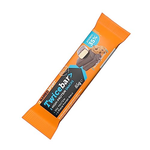 NAMEDSPORT> Twicebar>, Cookies&Cream Protein Bar, mit Milchprotein-, Casein- und Molkenprotein-Konzentrat, kollagenfrei, fettarm, Marke aus Italien, Box mit 12 Stück
