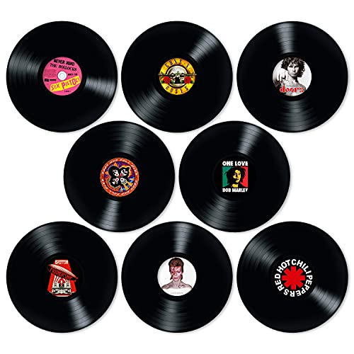 Vinyl-Schallplatten, 8 Stück, 30,5 cm (12 Zoll), zum Dekorieren von Rock-Musik-Partys, Geburtstagsfeiern, Bars, Pubs, Mottopartys, 70er 80er 90er Retro-Vintage-Old School