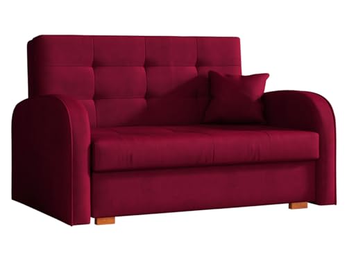 Mirjan24 Schlafsofa Viva Gold II mit Bettkasten, 2 Sitzer Polstersofa mit Schlaffunktion inkl. Kissen, Sofa, Sofagarnitur, Bettsofa, Wohnlandschaft, Farbauswahl (Kronos 02)